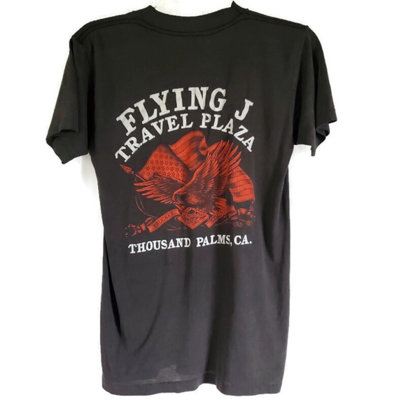 Vintage 3D Emblem Harley-Davidson T-shirt 1988 Double Dide Eagle Flag Truckers - Picture 5 of 15